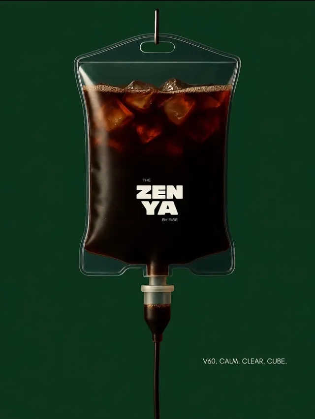 Serum torbasında buzlu V60 kahve
